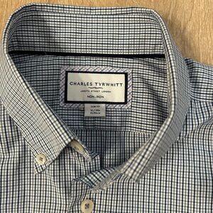 Charles Tyrwhitt Navy and White Check Dress Shirt